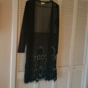 Black lace duster